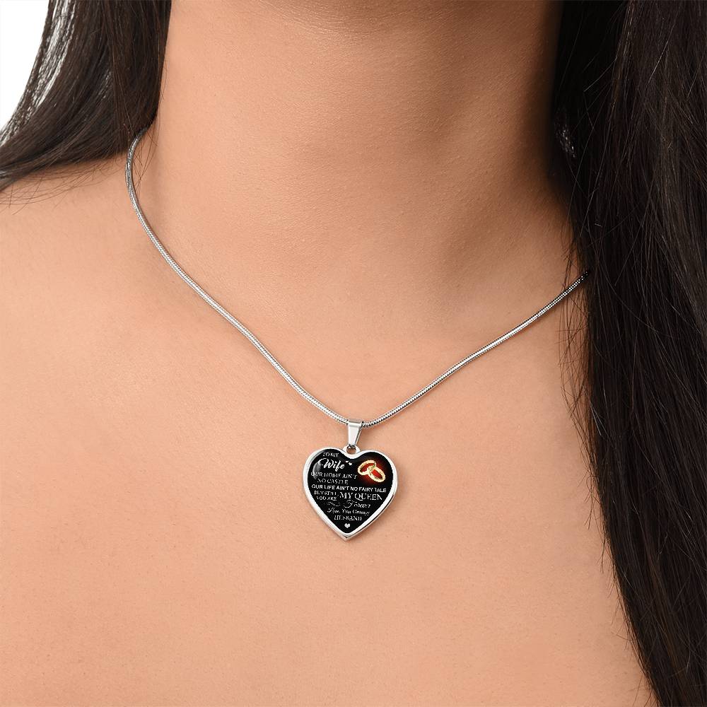 To My Wife Love Gift From Grumpy Husband Heart Necklace Chain for Valentines Day (133581377259)