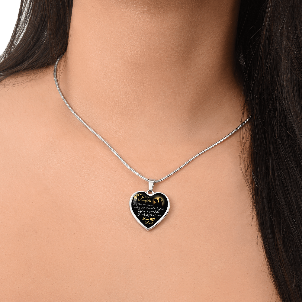 Dad To Daughter Forever Love Heart Necklace - Unique Gift for Little Girl - Meaningful Present for Birthday, Back to School, Christmas