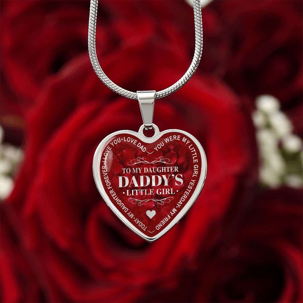 To My Daughter Luxury Heart Necklace, Dad and Daughter Gift For Birthday Wedding (132950172012)