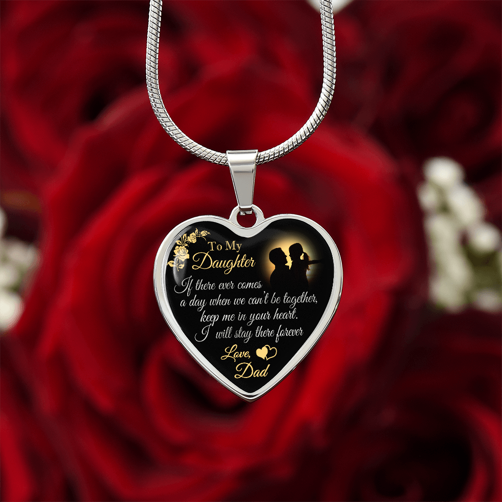 Dad To Daughter Forever Love Heart Necklace - Unique Gift for Little Girl - Meaningful Present for Birthday, Back to School, Christmas