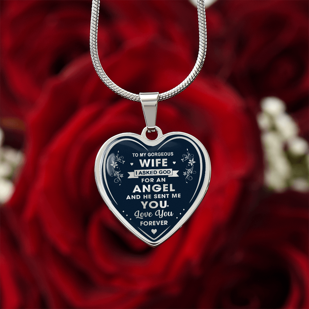 To My Wife Heart Necklace Gift from Husband, Birthday Gift for Soulmate, Husband and Wife Present