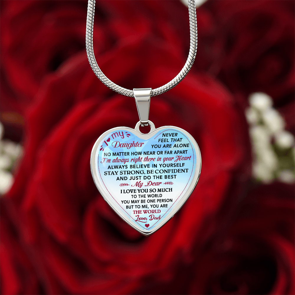 Father & Daughter Unique Inspirational Heart Necklace Gift For Little Princess (133105599807)