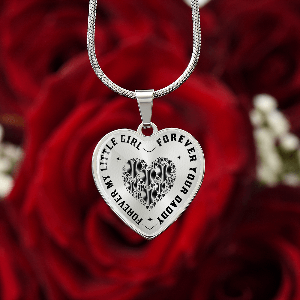 Dad to Daughter Gift, Forever My Little Girl Inspirational Heart Trendy Necklace (132650065815)