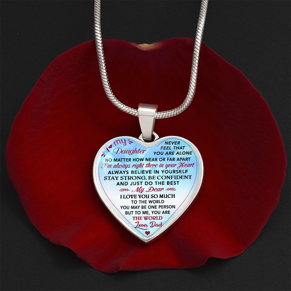 Father & Daughter Unique Inspirational Heart Necklace Gift For Little Princess (133105599807)