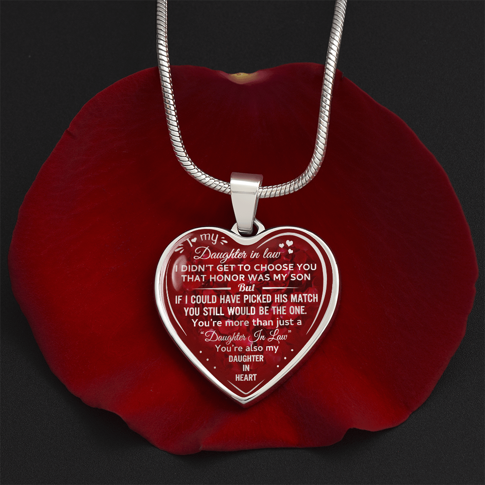 To My Daughter In Law Love Gift Luxury Heart Pendant Necklace for Bonus Daughter (134032062455)