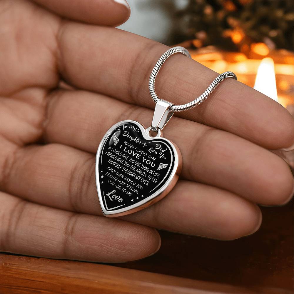 Dad To Daughter Gift Novelty Luxury Unique Heart Necklace from Father Daddy Papa (132629516810)