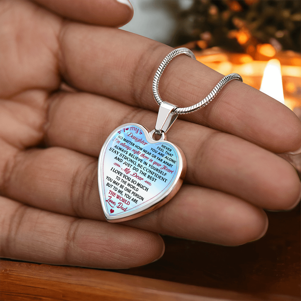 Father & Daughter Unique Inspirational Heart Necklace Gift For Little Princess (133105599807)