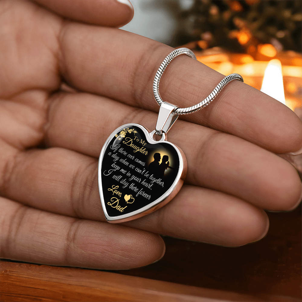 Dad To Daughter Forever Love Heart Necklace - Unique Gift for Little Girl - Meaningful Present for Birthday, Back to School, Christmas