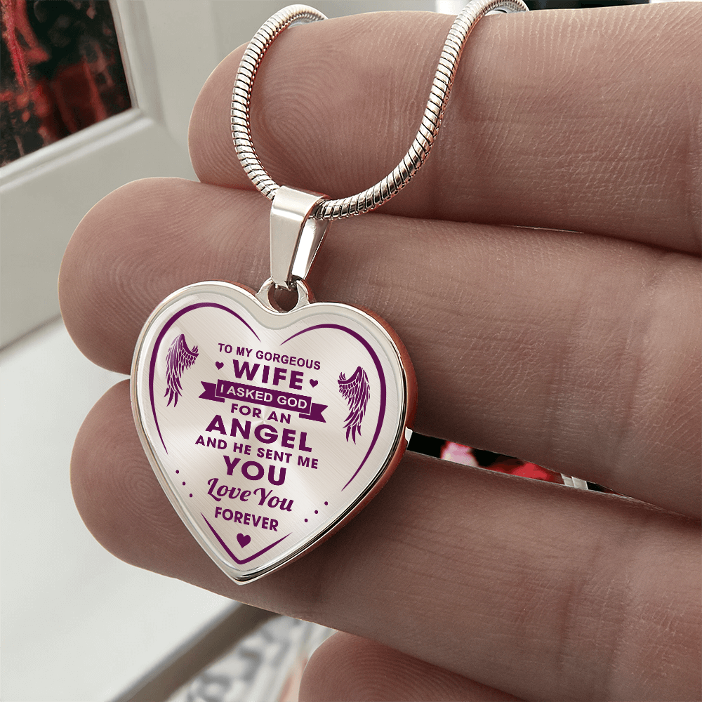 To My Gorgeous Wife Heart Necklace Forever Love Gift for Valentines Day Birthday (132672051054)