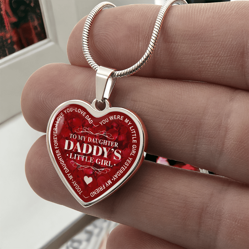 To My Daughter Luxury Heart Necklace, Dad and Daughter Gift For Birthday Wedding (132950172012)