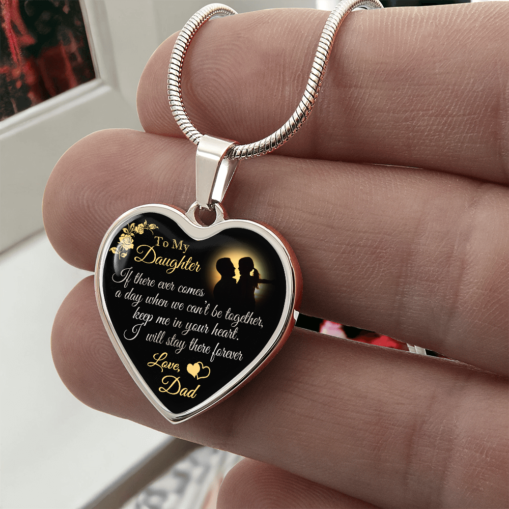 Dad To Daughter Forever Love Heart Necklace - Unique Gift for Little Girl - Meaningful Present for Birthday, Back to School, Christmas