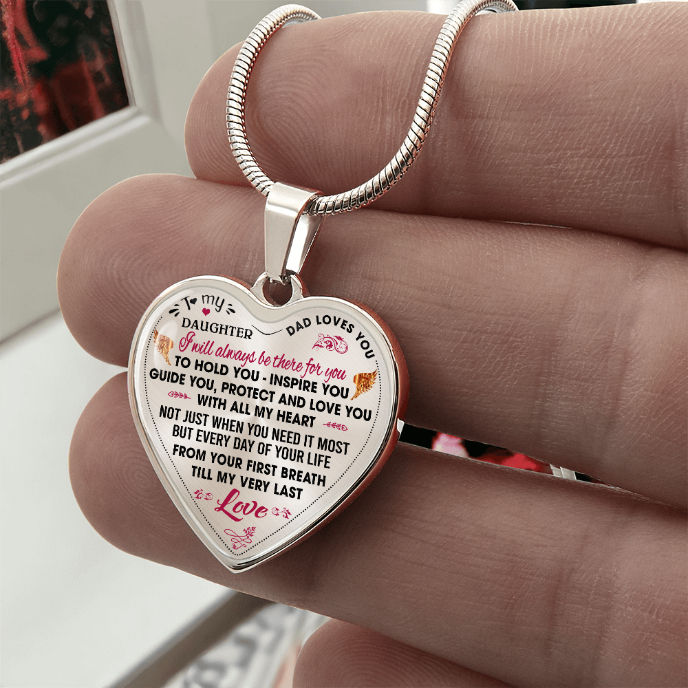 Proud Father to Daughter Gifts from Daddy Papa - Unique Novelty Luxury Necklace (132869730796 - I)