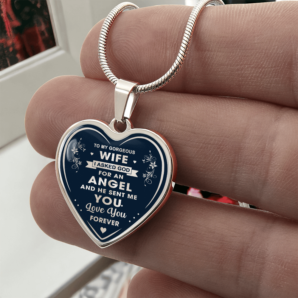 To My Wife Heart Necklace Gift from Husband, Birthday Gift for Soulmate, Husband and Wife Present