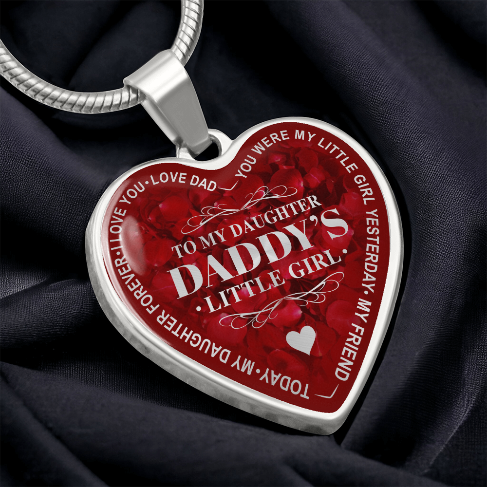 To My Daughter Luxury Heart Necklace, Dad and Daughter Gift For Birthday Wedding (132950172012)