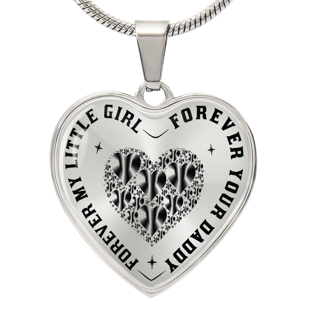 Dad to Daughter Gift, Forever My Little Girl Inspirational Heart Trendy Necklace (132650065815)
