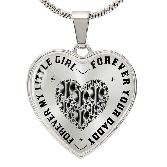 Dad to Daughter Gift, Forever My Little Girl Inspirational Heart Trendy Necklace (132650065815)