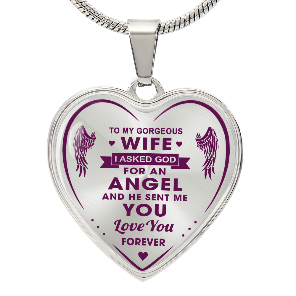 To My Gorgeous Wife Heart Necklace Forever Love Gift for Valentines Day Birthday (132672051054)