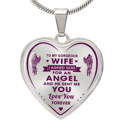 To My Gorgeous Wife Heart Necklace Forever Love Gift for Valentines Day Birthday (132672051054)