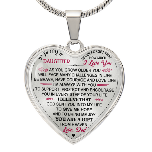 Father And Daughter Gift - To My Daughter Luxury Novelty Necklace From Dad Daddy (132868494839)