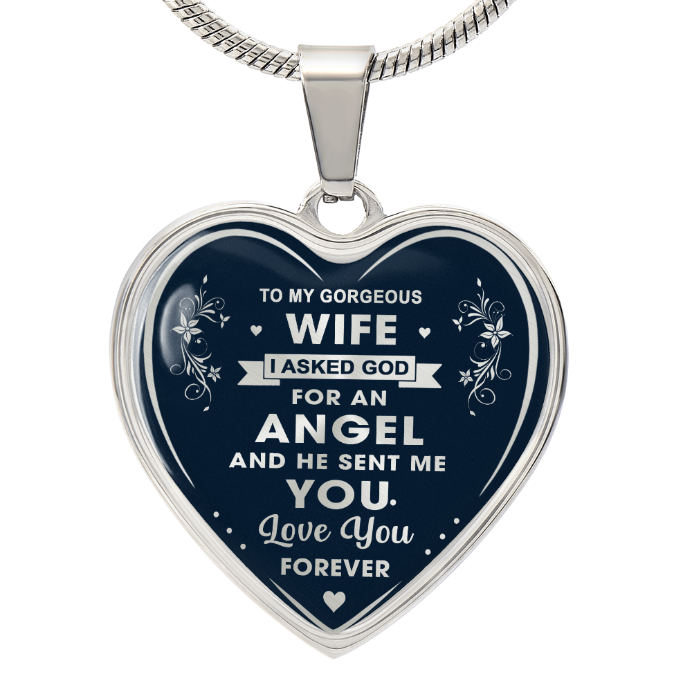 To My Wife Heart Necklace Gift from Husband, Birthday Gift for Soulmate, Husband and Wife Present