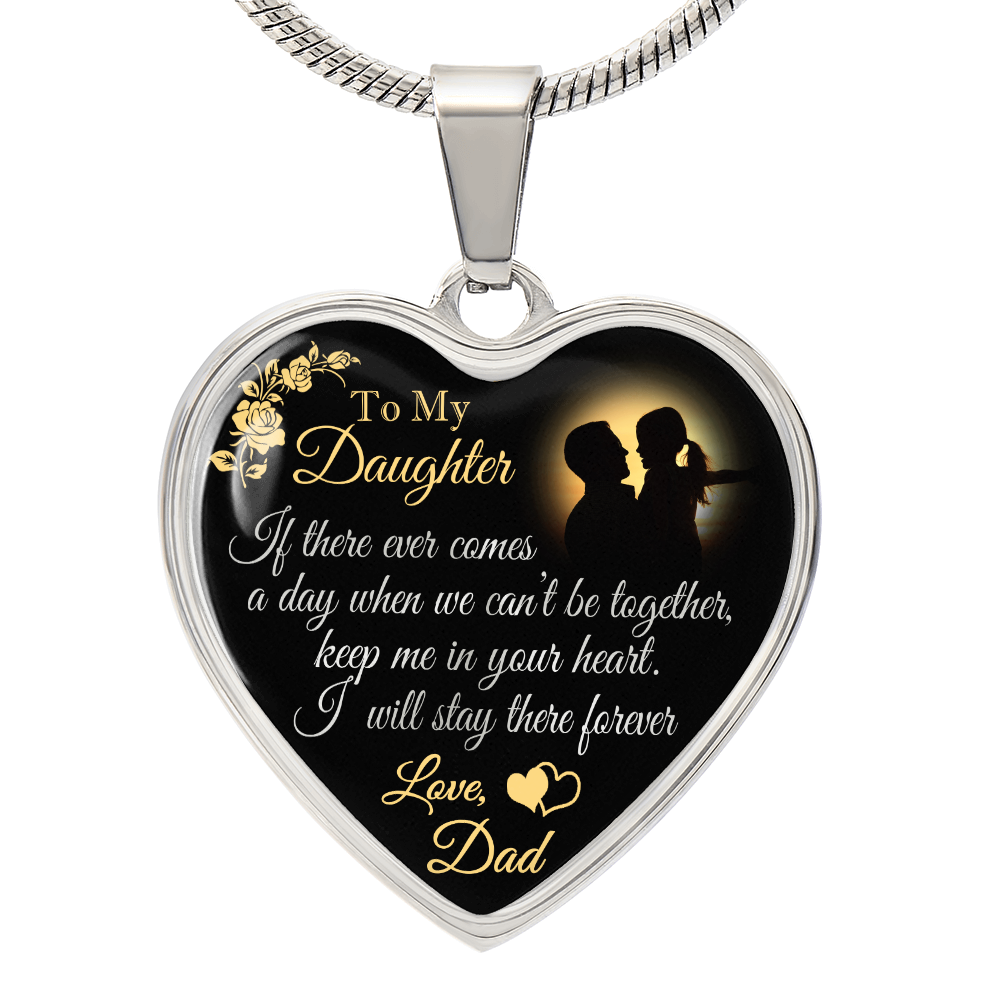 Dad To Daughter Forever Love Heart Necklace - Unique Gift for Little Girl - Meaningful Present for Birthday, Back to School, Christmas