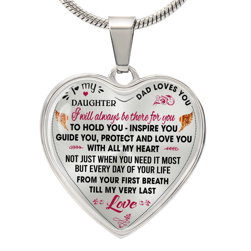 Proud Father to Daughter Gifts from Daddy Papa - Unique Novelty Luxury Necklace (132869730796)