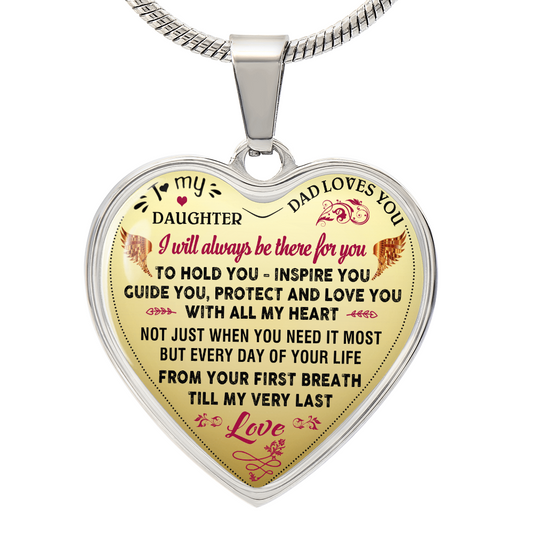Proud Father to Daughter Gifts from Daddy Papa - Unique Novelty Luxury Necklace (132869730796)