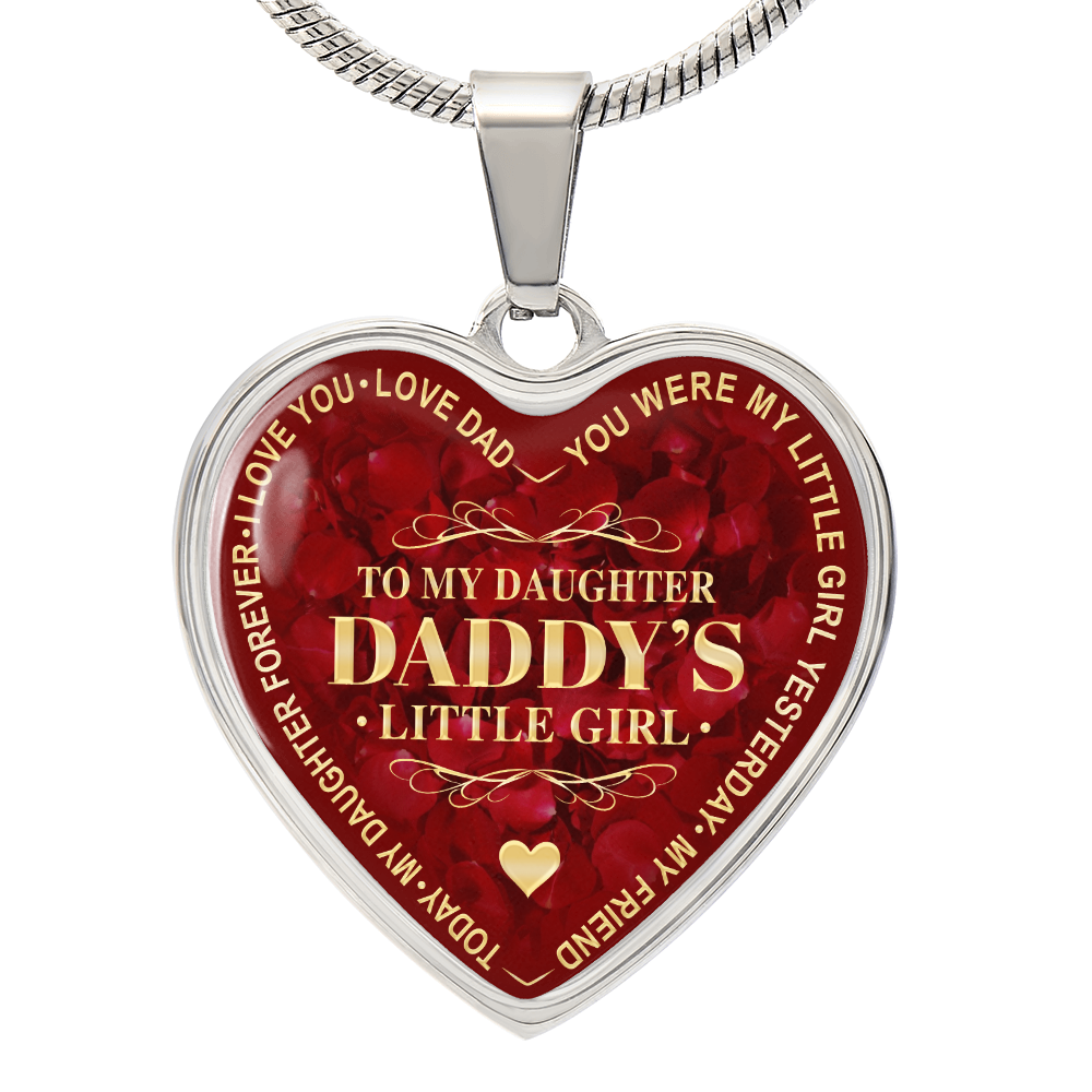 To My Daughter Luxury Heart Necklace, Dad and Daughter Gift For Birthday Wedding (132950172012)