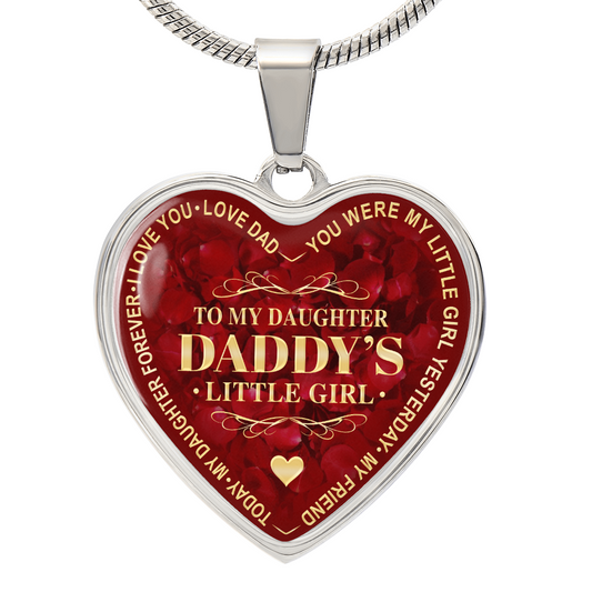 To My Daughter Luxury Heart Necklace, Dad and Daughter Gift For Birthday Wedding (132950172012)