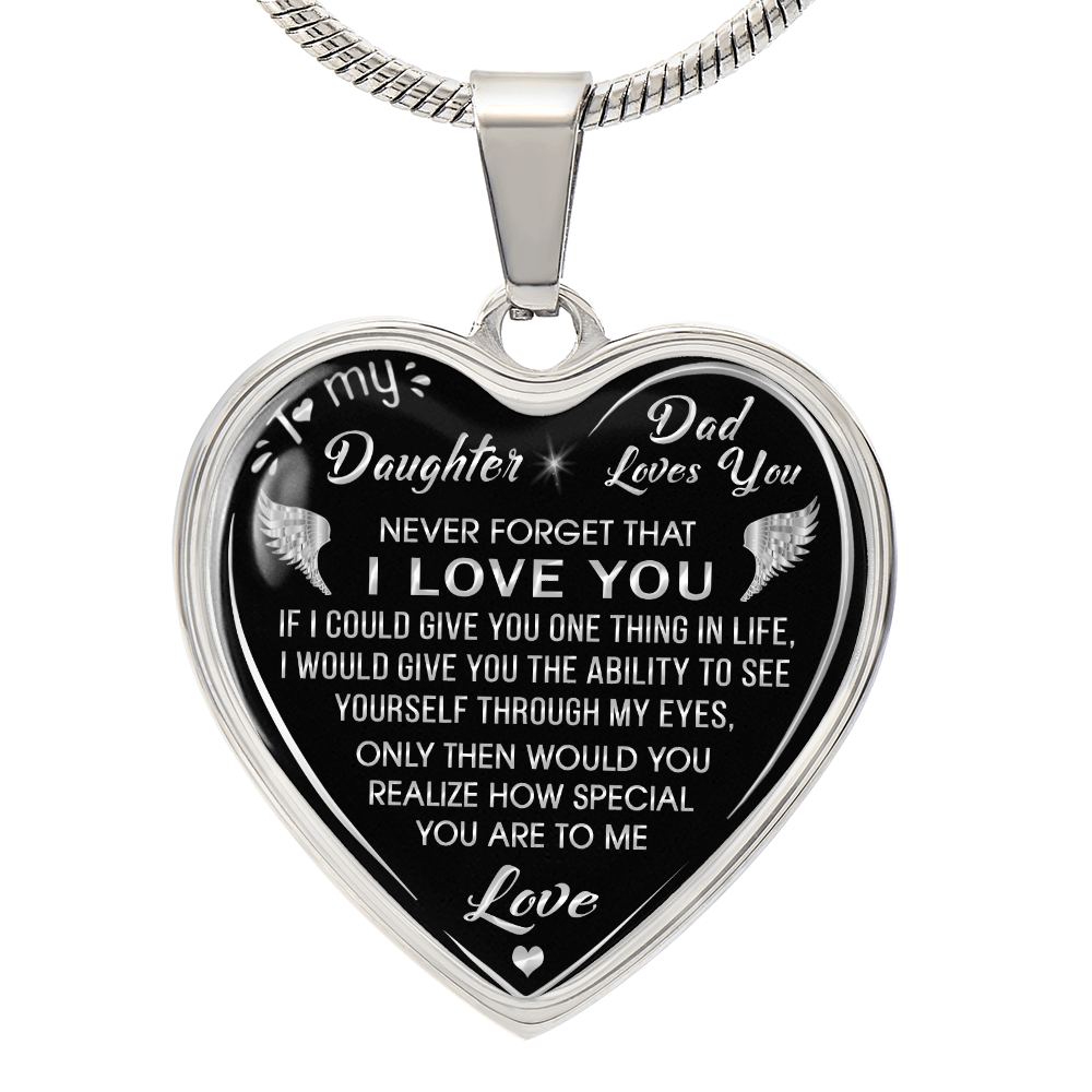 Dad to Daughter Gift Novelty Luxury Unique Heart Necklace From Father, Daddy, Papa for Little Girl's Birthday, Back to School (132629516810)