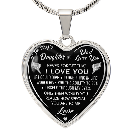 Dad to Daughter Gift Novelty Luxury Unique Heart Necklace From Father, Daddy, Papa for Little Girl's Birthday, Back to School (132629516810)
