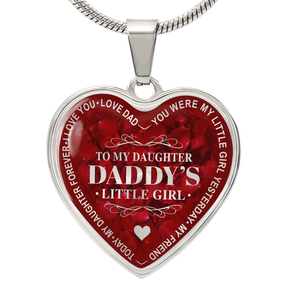 To My Daughter Luxury Heart Necklace, Dad and Daughter Gift For Birthday Wedding (132950172012)
