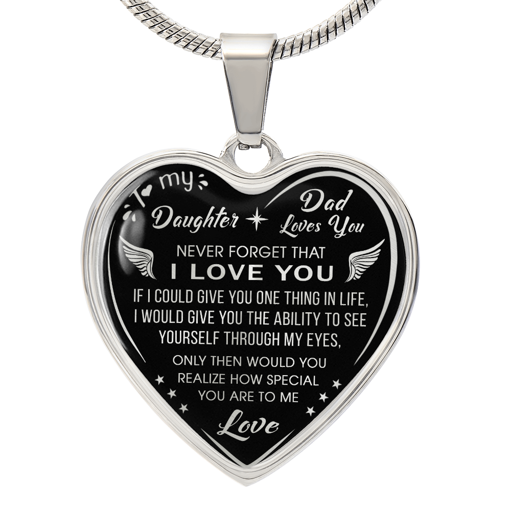 Dad To Daughter Gift Novelty Luxury Unique Heart Necklace from Father Daddy Papa (132629516810)
