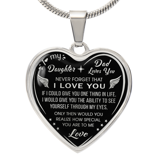 Dad To Daughter Gift Novelty Luxury Unique Heart Necklace from Father Daddy Papa (132629516810)