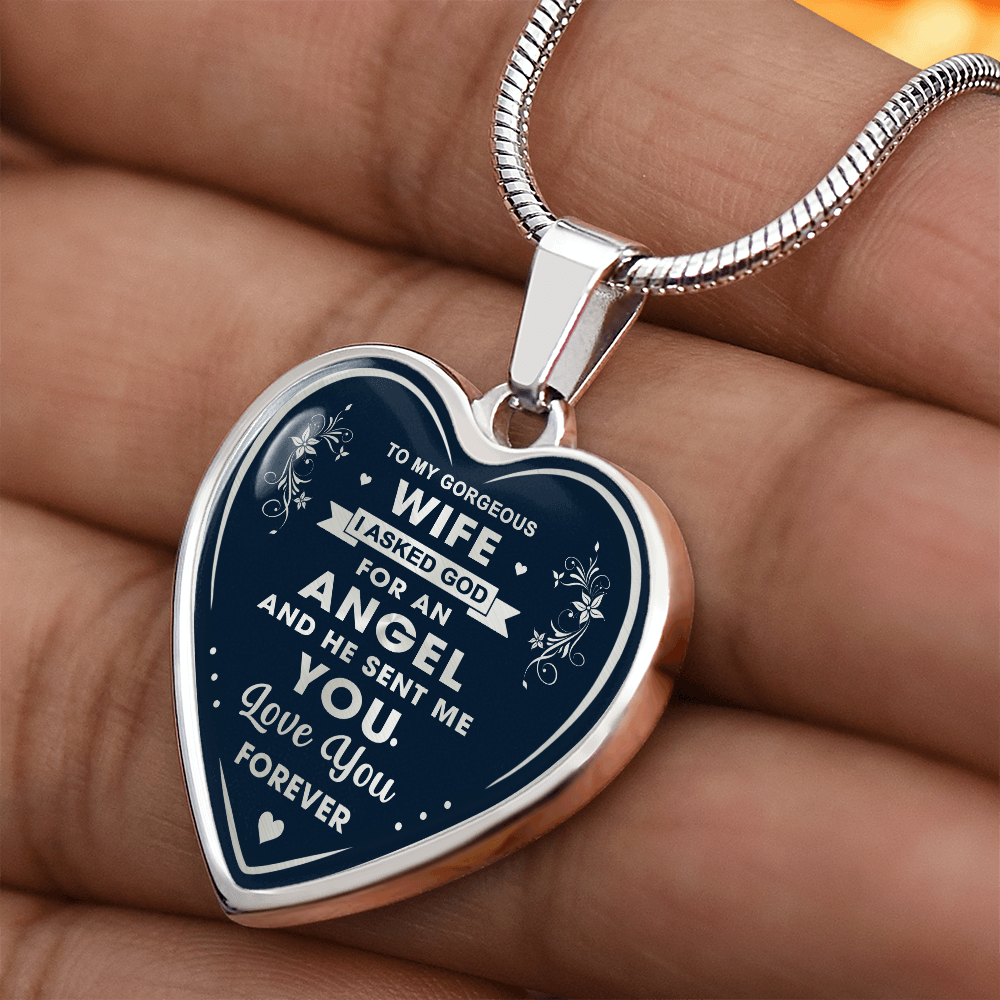 To My Wife Heart Necklace Gift from Husband, Birthday Gift for Soulmate, Husband and Wife Present