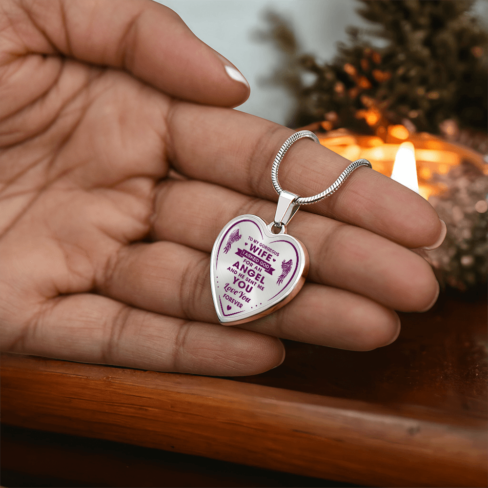 To My Gorgeous Wife Heart Necklace Forever Love Gift for Valentines Day Birthday (132672051054)