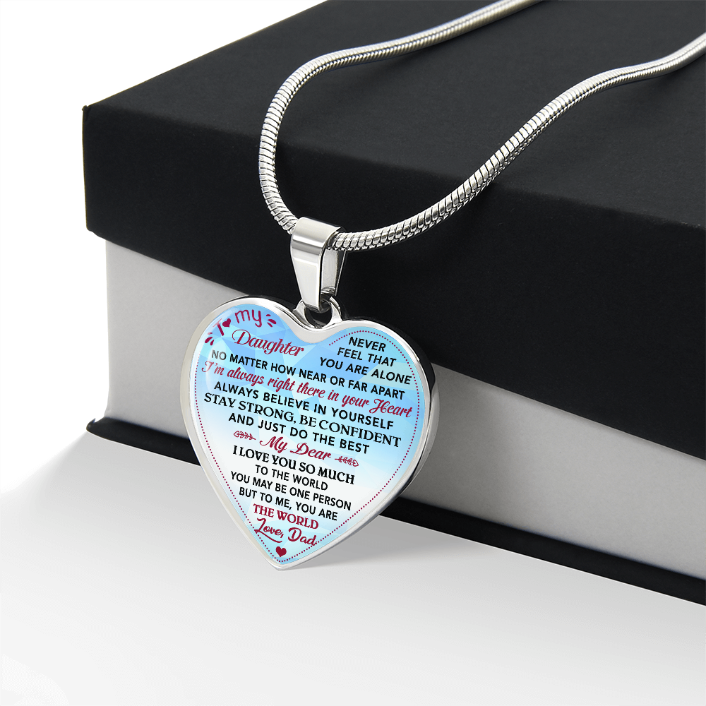 Father & Daughter Unique Inspirational Heart Necklace Gift For Little Princess (133105599807)