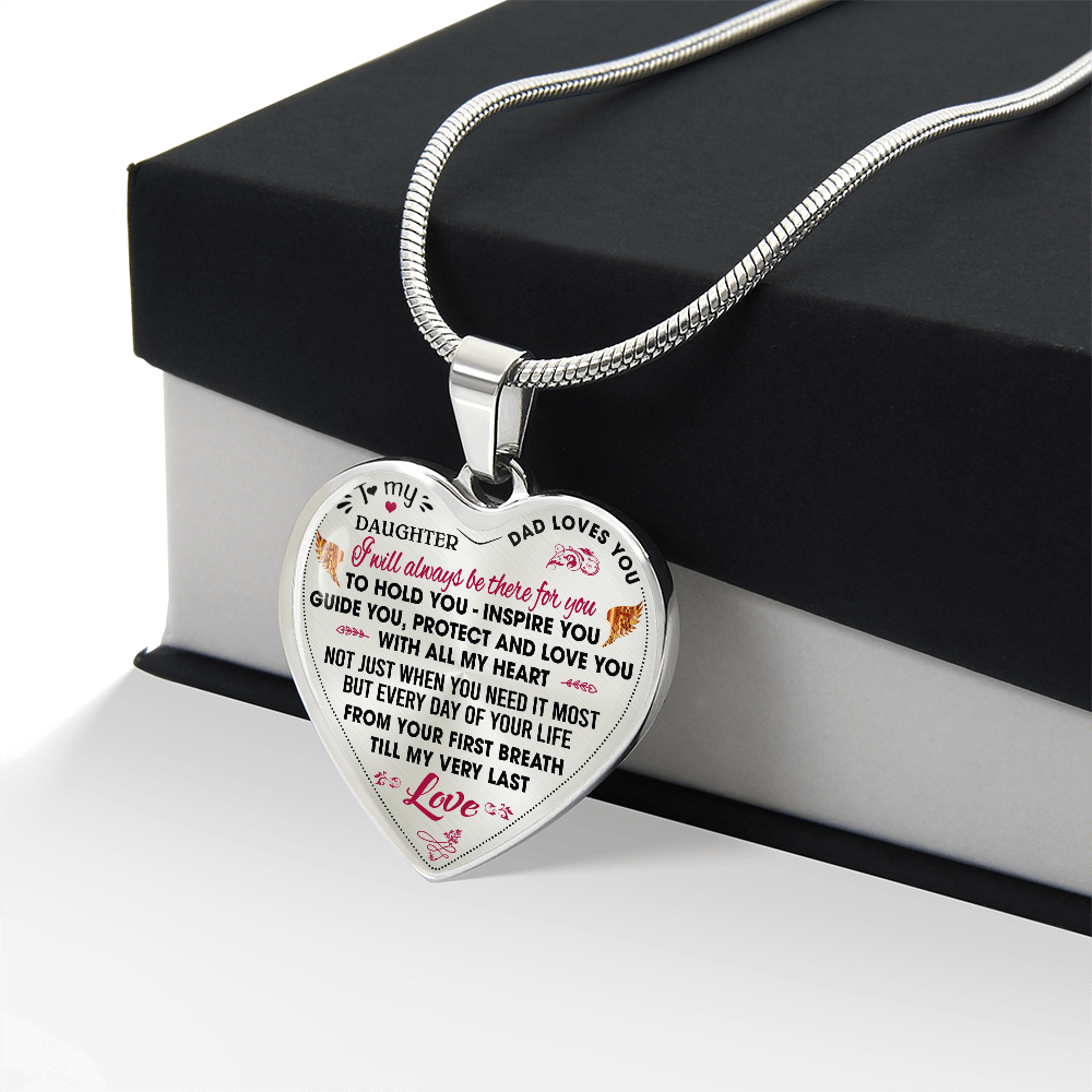 Proud Father to Daughter Gifts from Daddy Papa - Unique Novelty Luxury Necklace (132869730796 - I)