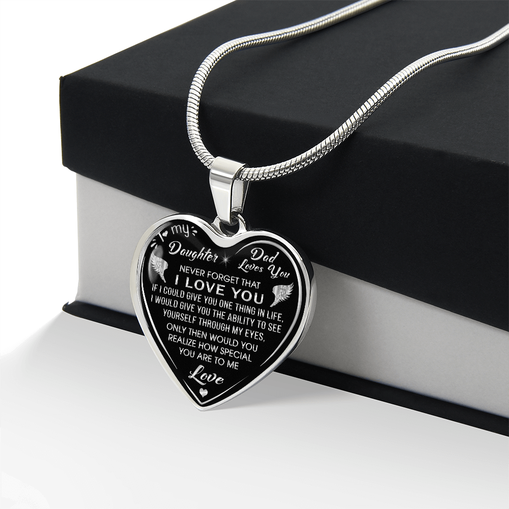 Dad to Daughter Gift Novelty Luxury Unique Heart Necklace From Father, Daddy, Papa for Little Girl's Birthday, Back to School (132629516810)