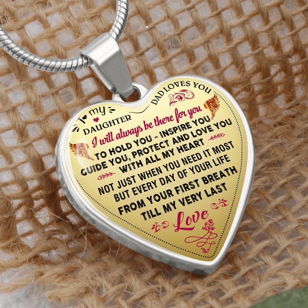 Proud Father to Daughter Gifts from Daddy Papa - Unique Novelty Luxury Necklace (132869730796)