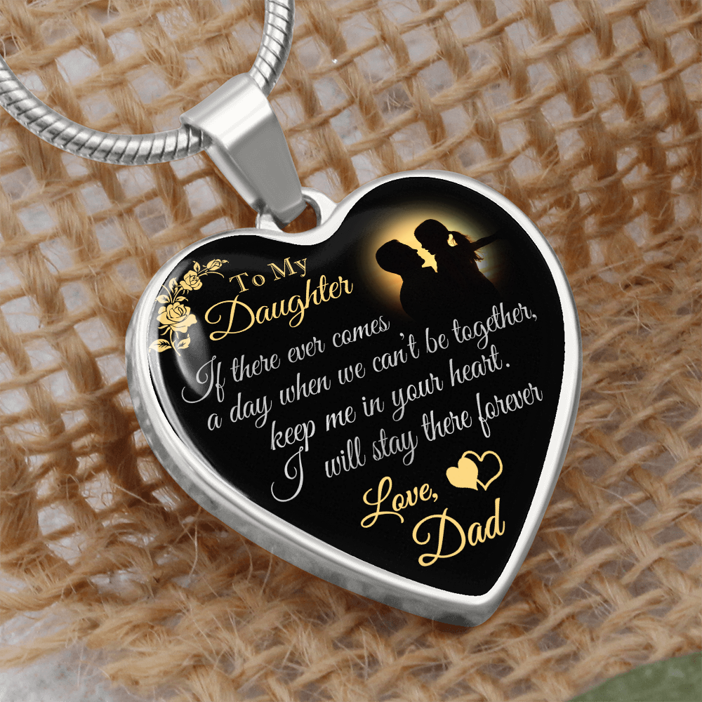 Dad To Daughter Forever Love Heart Necklace - Unique Gift for Little Girl - Meaningful Present for Birthday, Back to School, Christmas