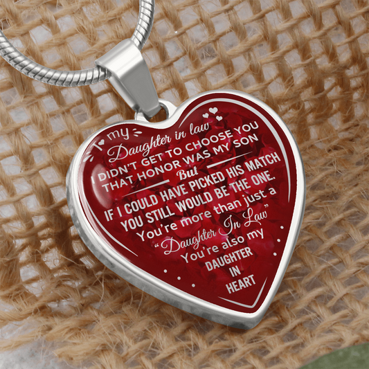 To My Daughter In Law Love Gift Luxury Heart Pendant Necklace for Bonus Daughter (134032062455)