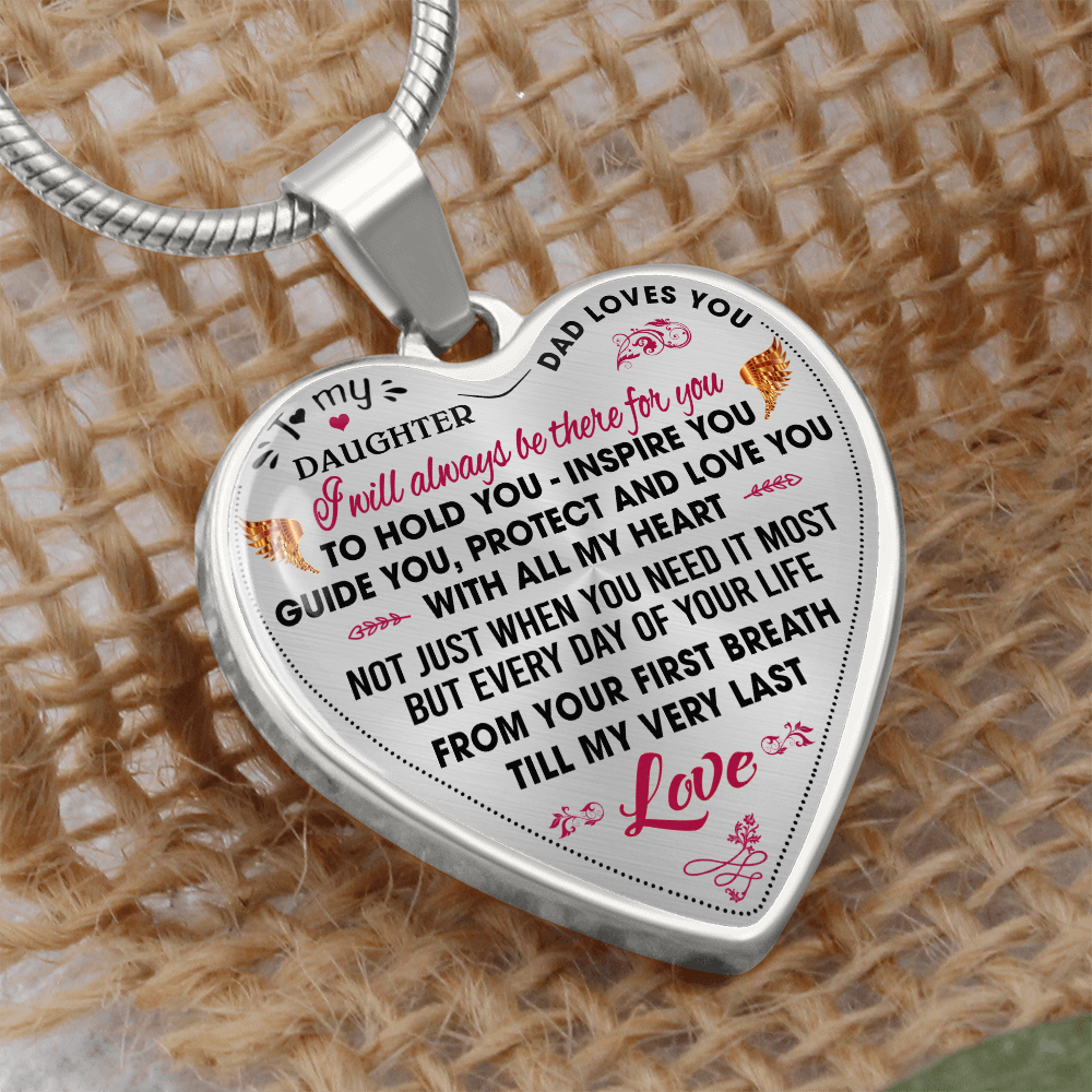 Proud Father to Daughter Gifts from Daddy Papa - Unique Novelty Luxury Necklace (132869730796)