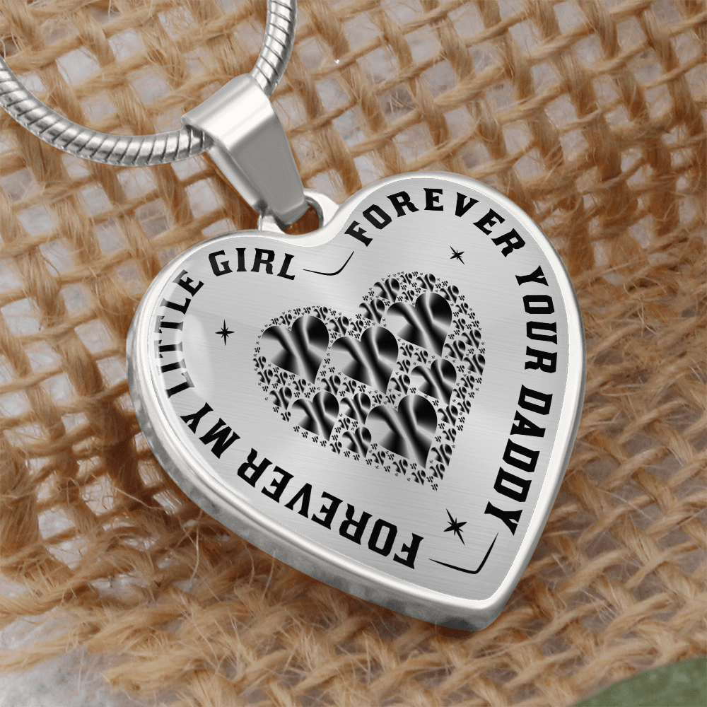 Dad to Daughter Gift, Forever My Little Girl Inspirational Heart Trendy Necklace (132650065815)