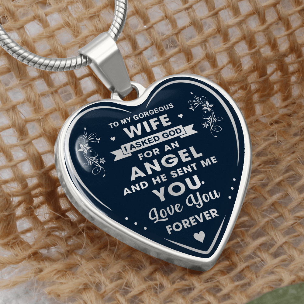 To My Wife Heart Necklace Gift from Husband, Birthday Gift for Soulmate, Husband and Wife Present