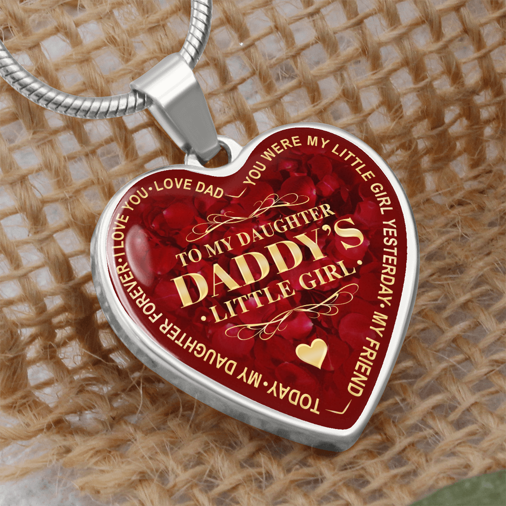 To My Daughter Luxury Heart Necklace, Dad and Daughter Gift For Birthday Wedding (132950172012)