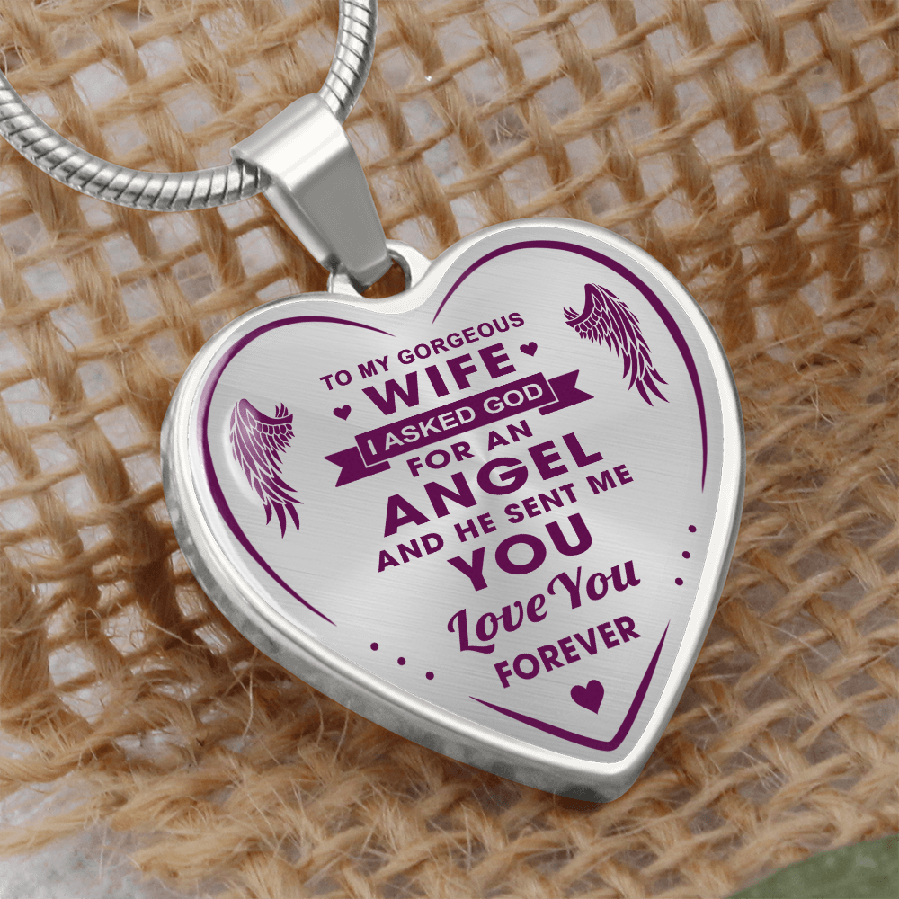 To My Gorgeous Wife Heart Necklace Forever Love Gift for Valentines Day Birthday (132672051054)
