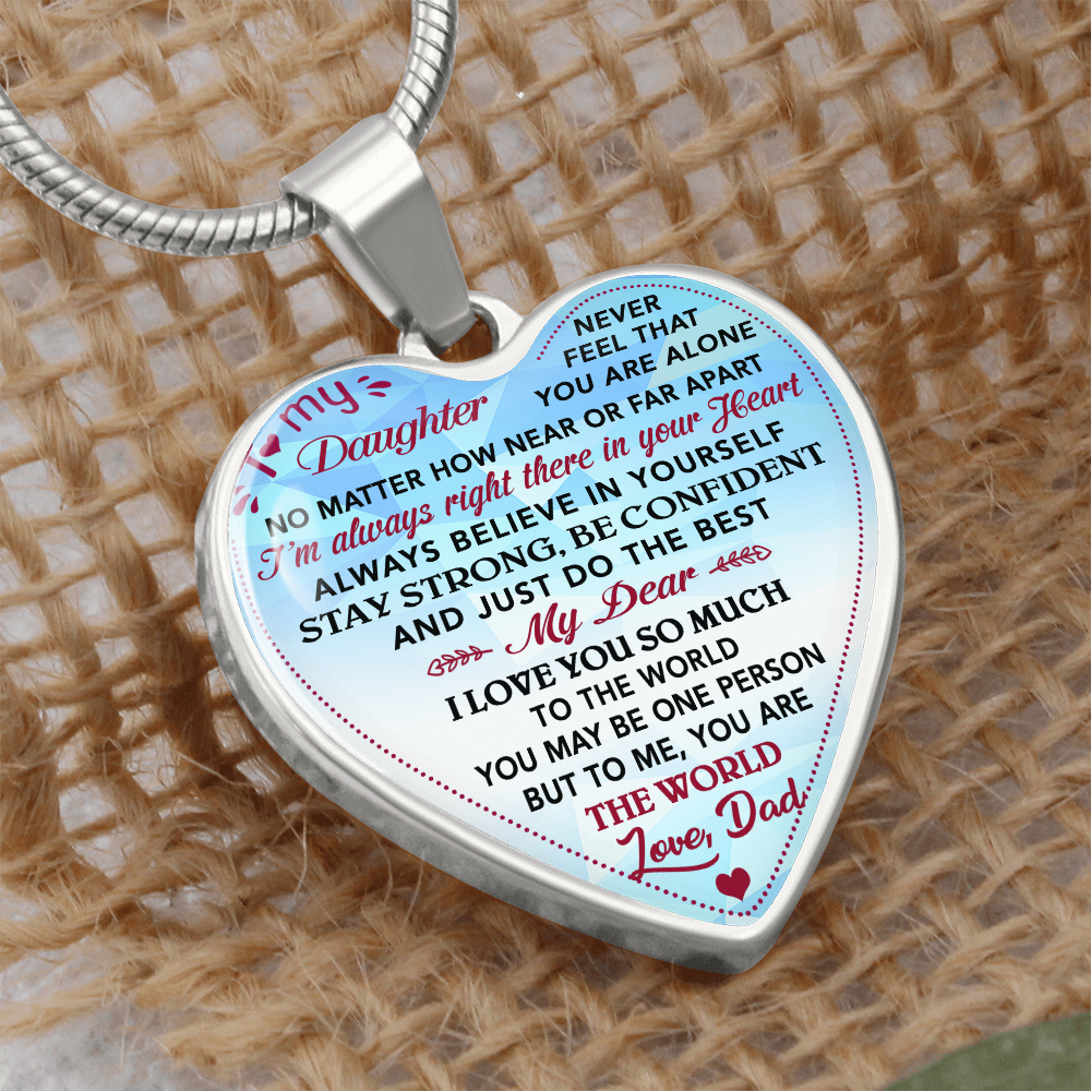 Father & Daughter Unique Inspirational Heart Necklace Gift For Little Princess (133105599807)