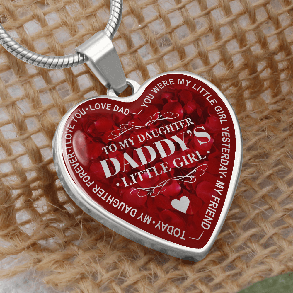 To My Daughter Luxury Heart Necklace, Dad and Daughter Gift For Birthday Wedding (132950172012)