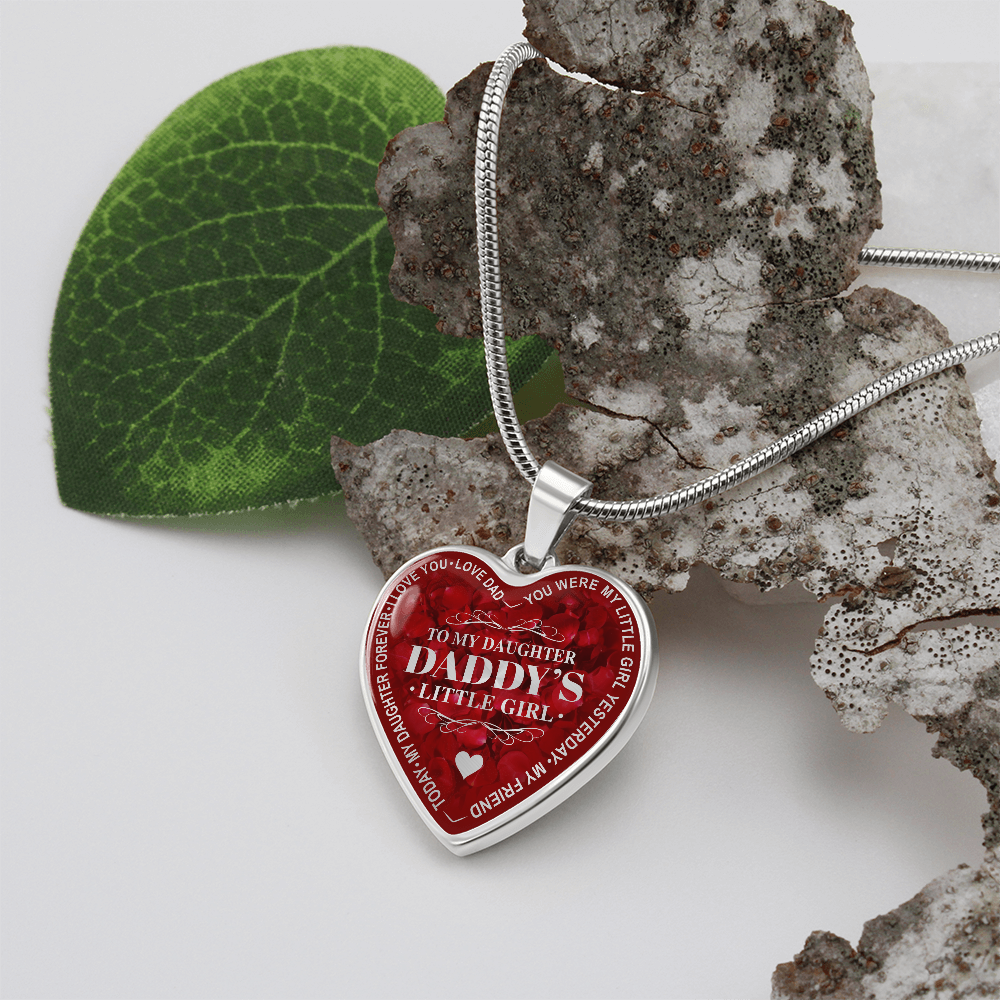 To My Daughter Luxury Heart Necklace, Dad and Daughter Gift For Birthday Wedding (132950172012)